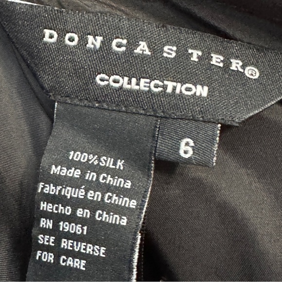 Doncaster 100% Silk Black Tiered Ruffle Skirt Size 6 - Picture 4 of 5
